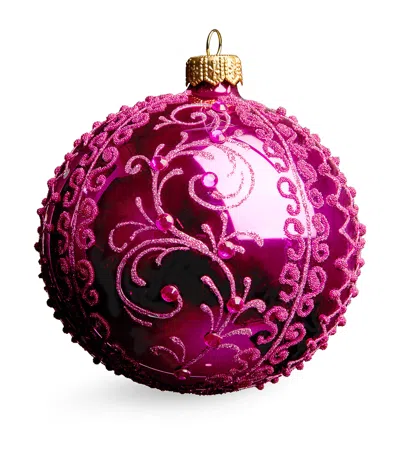 Harrods Glass Embellished Bauble In Purple