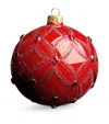 Harrods Glass Embellished Bauble In Red