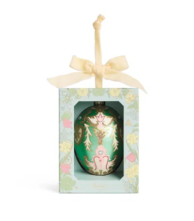Harrods Glass Embellished Hanging Egg In Green