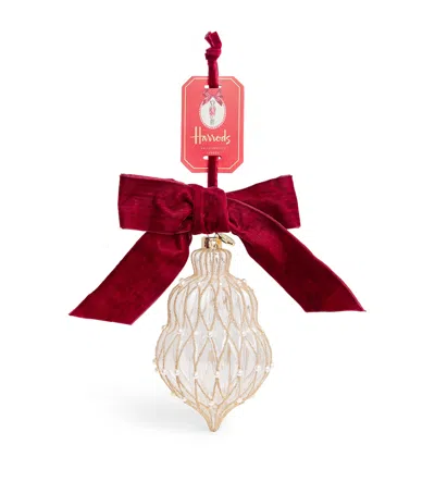 Harrods Glass Embellished Tree Decoration In Gold