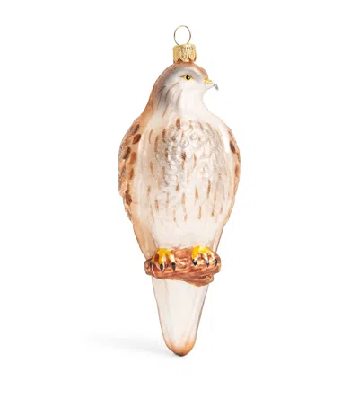 Harrods Glass Falcon Christmas Ornament In Brown