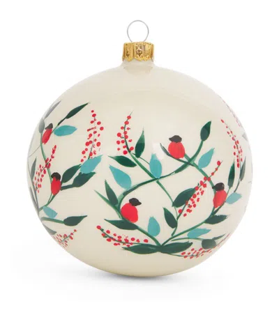 Harrods Glass Floral Bauble In Gold