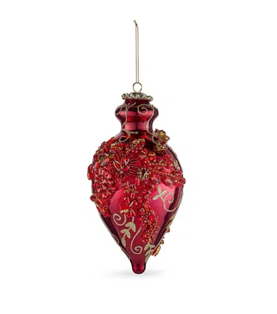 Harrods Glass King's Jewel Finial Bauble In Red