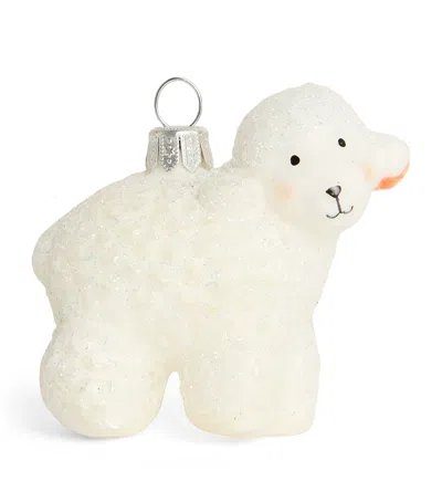 Harrods Glass Lamb Tree Decoration In White