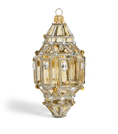 Harrods Glass Lantern Tree Decoration In Gold