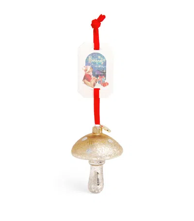 Harrods Glass Mushroom Tree Decoration In Gold