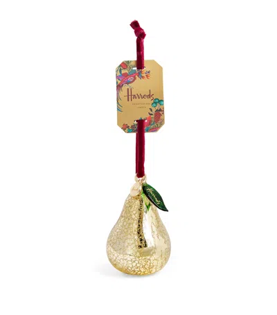 Harrods Glass Pear Tree Decoration In Gold