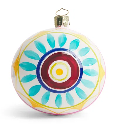 Harrods Glass Stripe Bauble In Multi