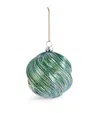 Harrods Glass Swirl Oval Bauble