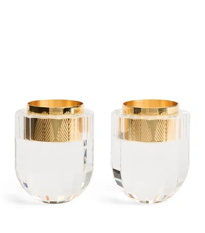 Harrods Glass Tealight Holders In White