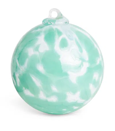 Harrods Glass Textured Bauble In Green