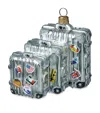 Harrods Glass Travel Suitcases Set Tree Ornaments