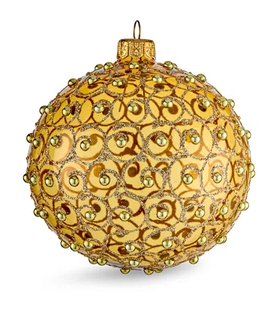 Harrods Glitter And Gem Bauble In Gold