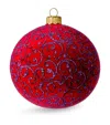 Harrods Glitter-embellished Bauble In Burgundy