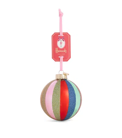 Harrods Glitter Stripe Bauble