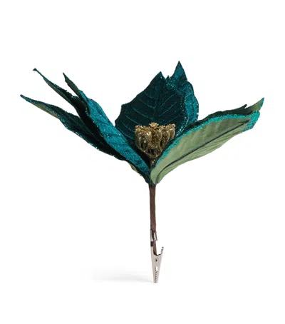 Harrods Glittered Poinsettia Decoration