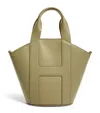 Harrods Grab Leather Tote Bag In Green