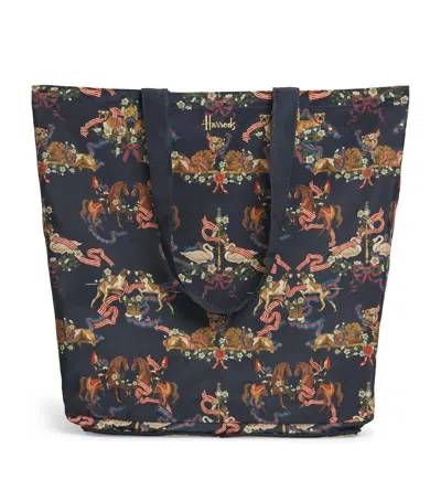 Harrods Great British Pocket Shopper Bag In Multi