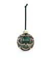 Harrods Green Glass-blown Embellished Bauble In Green