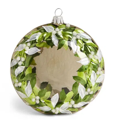 Harrods Green Leaves Medallion Bauble