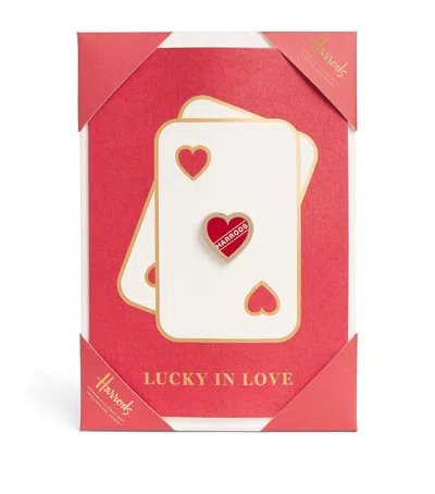 Harrods Heart Card And Pin In Gold