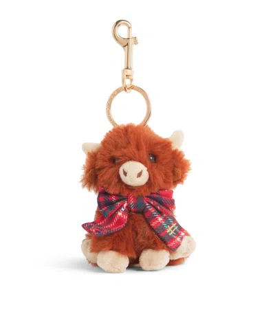 Harrods Highland Cow Plush Keyring In Multi