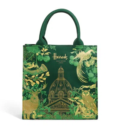 Harrods Jacquard Shopper Bag In Green