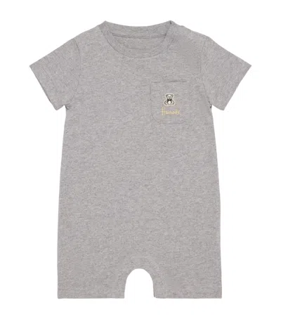 Harrods Kids'  Jersey Bear Playsuit In Gray