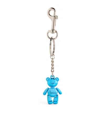 Harrods Jointed Bear Keyring In Blue
