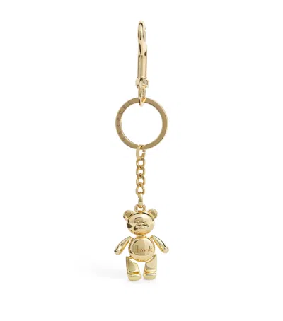 Harrods Jointed Bear Keyring In Gold