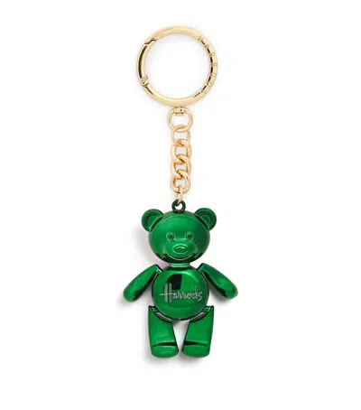 Harrods Jointed Bear Keyring In Green