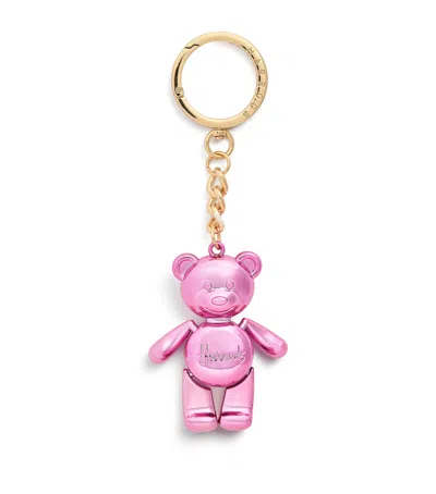 Harrods Jointed Bear Keyring In Pink