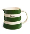 Harrods Large Bone China Cornish Stripe Jug In Green