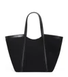 Harrods Large Canvas-leather Embossed Tote Bag In Black
