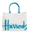 Harrods Large Cotton Logo Tote Bag In Ivory