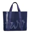 Harrods Large Cotton Logo Tote Bag In Navy