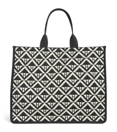 Harrods Large Geometric Tote Bag In Black