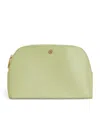 Harrods Large Leather Cosmetics Bag In Green
