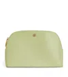 Harrods Large Leather Cosmetics Bag In Green