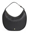 Harrods Large Leather Woven Crescent Shoulder Bag