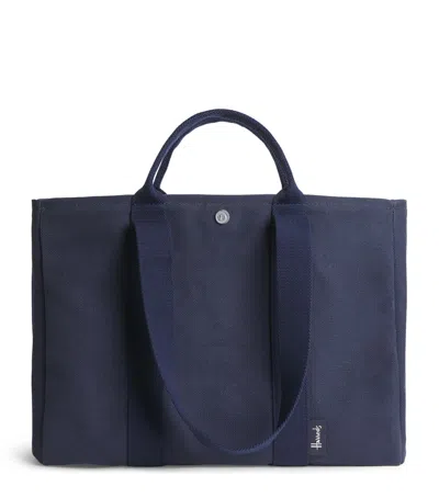 Harrods Large London Calling Tote Bag In Navy