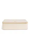 Harrods Large Pebbled Leather Trinket Box In Beige