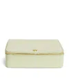 Harrods Large Soft Grain Leather Trinket Box In Green
