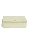 Harrods Large Soft Grain Leather Trinket Box In Green
