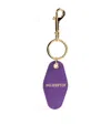 Harrods Leather Helicopter Tag Keyring In Purple
