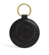Harrods Leather Logo Keyring In Black