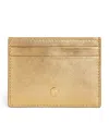Harrods Leather Metallic Card Holder In Gold