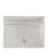Harrods Leather Metallic Card Holder In Silver