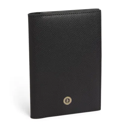 Harrods Leather Passport Holder In Black