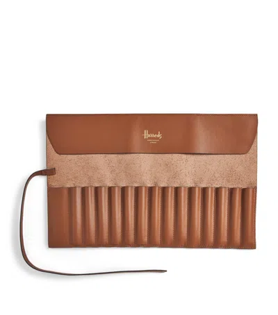 Harrods Leather Pencil Wrap In Beige